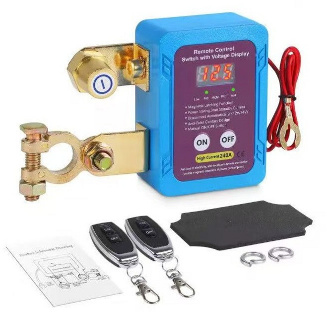트럭 스위치 차단 무선 듀얼 킬 12V 배터리 자동 240A 원격 전원 리모컨 분리, Regular style, 1개