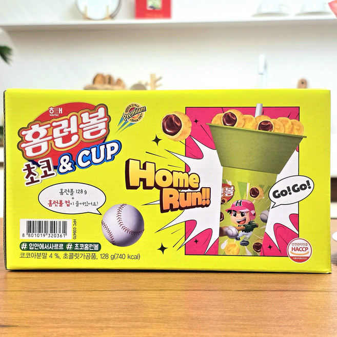 해태 홈런볼 초코앤컵 컵런볼, 2개, 128g