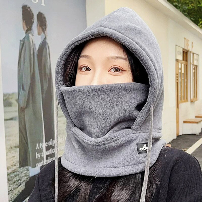 [겨울 방한 보온 모자] 도톰한 남여공용 3-in-1 방한 머플러 모자