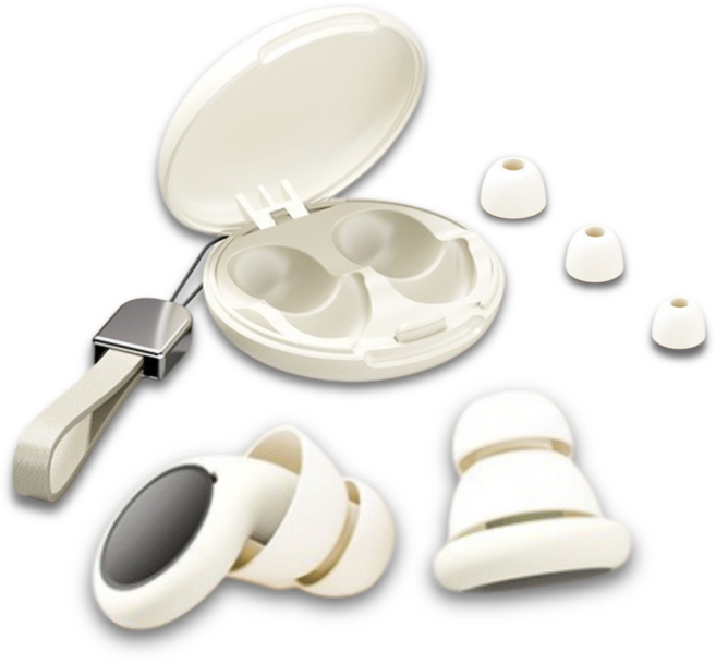 바이빈이 수면 공부 소음차단 귀마개 실리콘 이어플러그 크림화이트, 1쌍, 1세트