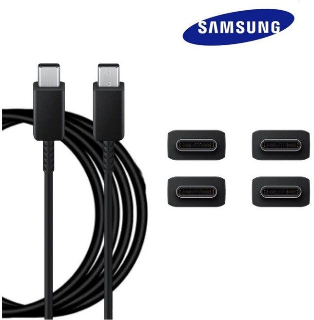 [아하]삼성 정품 PD 최대100W CtoC 45W 초고속충전 데이터통신케이블 스마트폰 갤럭시 태블릿 노트북 1.8미터 1미터, 1개, 블랙, 1m