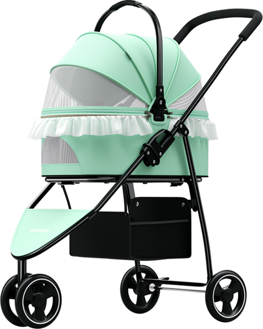 Xinyouyi 미국 디럭스 강아지 유모차+강아지 유모차 레인커버, 블루, 1개