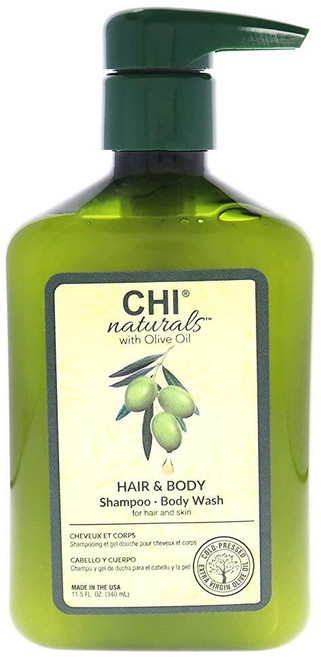 CHI Naturals 올리브 오일 헤어 샴푸 및 바디 워시 326g(11.5온스) 389353, 1, 340ml