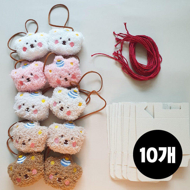 파티베어 네임택 선물 세트 어린이집 유치원 생일선물 답례품 완제품/DIY 10개, 1세트, DIY키트
