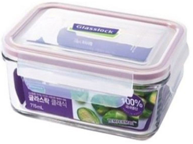 글라스락 퍼플 에디션 직사각 밀폐용기, 4개, 715ml