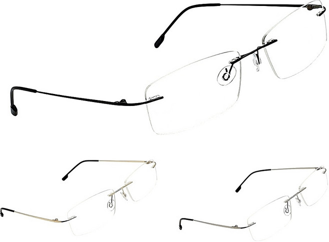 [당일발송] 페이스오프 사각 스퀘어 직사각형 무테 안경 무태 가벼운 연예인 긱시크 안경테