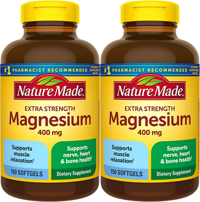 Nature Made Magnesium 네추럴 메이드 마그네슘 400mg 150소프트젤 2팩, 2개, 150정