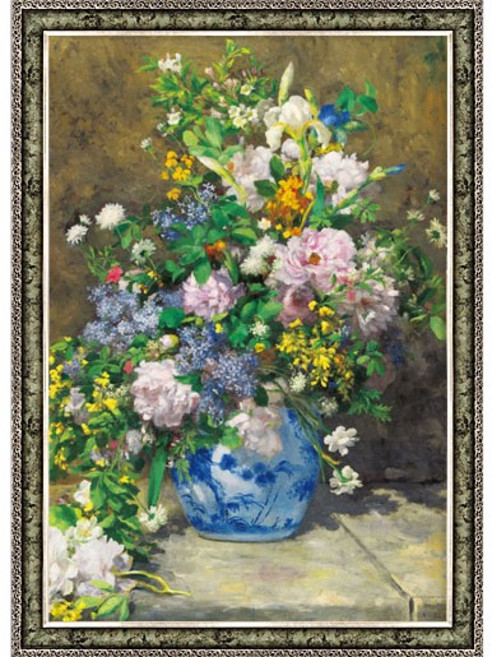 학산문화사 봄의 부케 명화 1000피스 직소퍼즐액자 HS784010, 퍼즐+앤틱카키액자, 1개