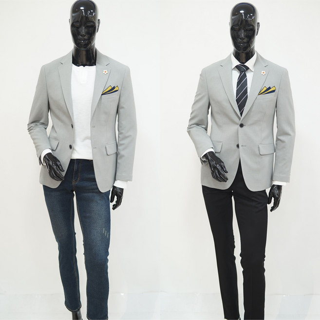 트루젠 남자 자켓 봄 여름 콤비 구김없는 양방향 스판 남성 셋업 캐주얼 마이 민트 E5900 [박스포장]