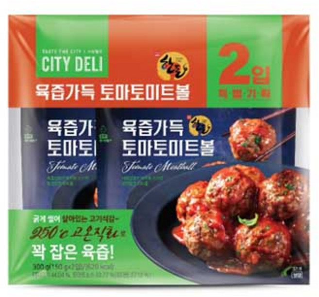 [오티삼립]냉장 시티델리 육즙가득 토마토미트볼 2입 300g 10개, 1