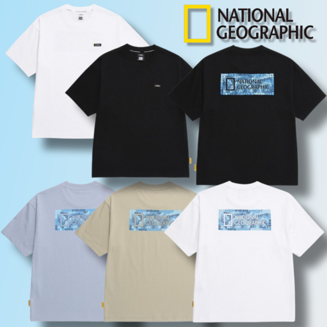 국내매장정품 내셔널지오그래픽 티셔츠 NATIONAL 남녀공용 기본 반팔티 커플티 라운드 반팔 티셔츠 남성 반팔티 여성 반팔티 데일리 캐주얼 티셔츠 네셔널지오그래픽 반팔티