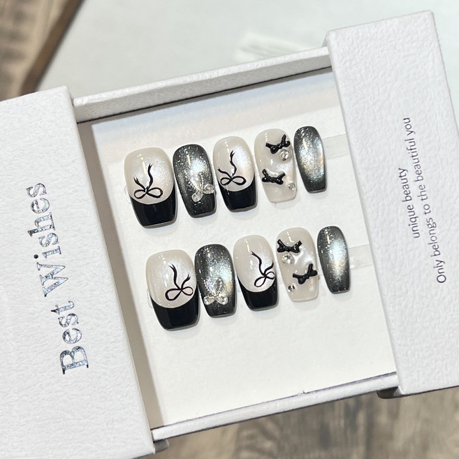 걸스코코 수제네일팁 y2k 네일팁 인조네일팁 셀프연장 인조 팁, 1개, NAIL-S17-M