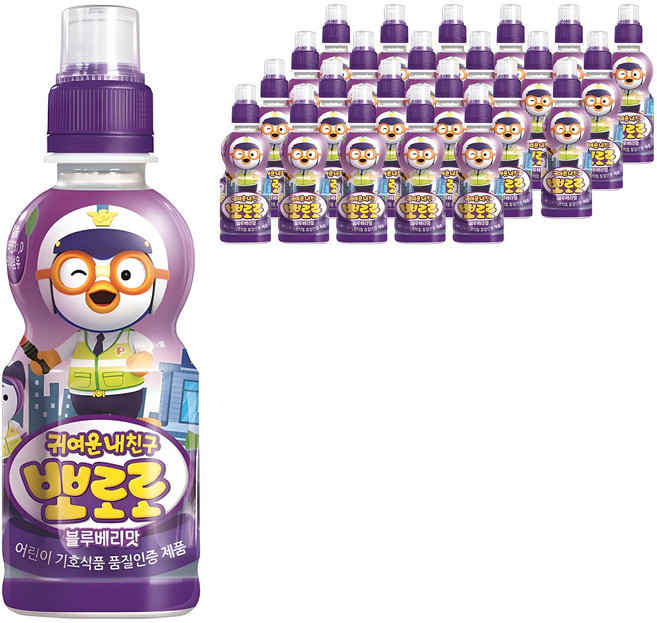 팔도 귀여운내친구 뽀로로 블루베리맛, 235ml, 24개