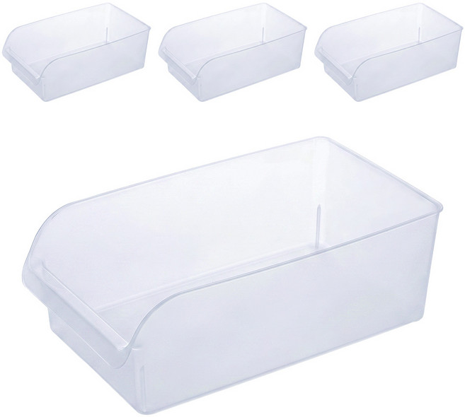 한누네 다용도 보관함 냉장고 정리함, 4개, 반투명