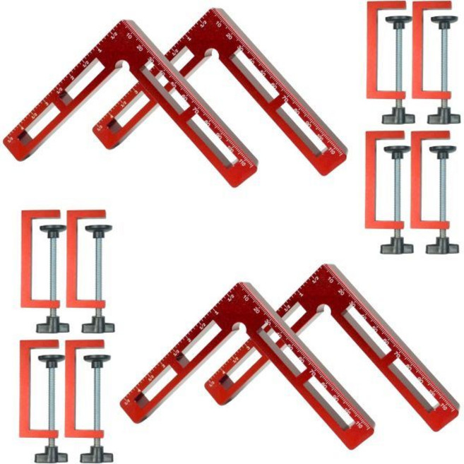 4 Pack 90 Degree Corner Clamps4.5x4.5 Aluminum Alloy Right Angle Positioning Squares for Woodworki, plastic nuts rotary locking