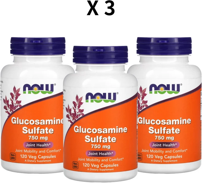 나우푸드 글루코사민 황산염 750MG 120캡슐 X 3, 3개, 120정 - 쿠팡