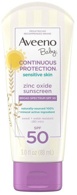 Aveeno 베이비 징크옥사이드 미네랄 선스크린 로션 SPF50 88ml, 1개