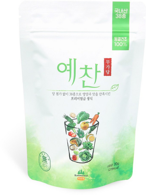 산마을 동결건조 무가당 예찬 70g 생식 곡물가루 아침대용식 생식 야채가루, 1개