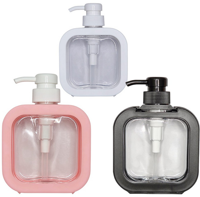 바이트 샴푸 린스 바디워시통 공병 세트 방수스티커 포함, 500ml, 혼합, 3개입