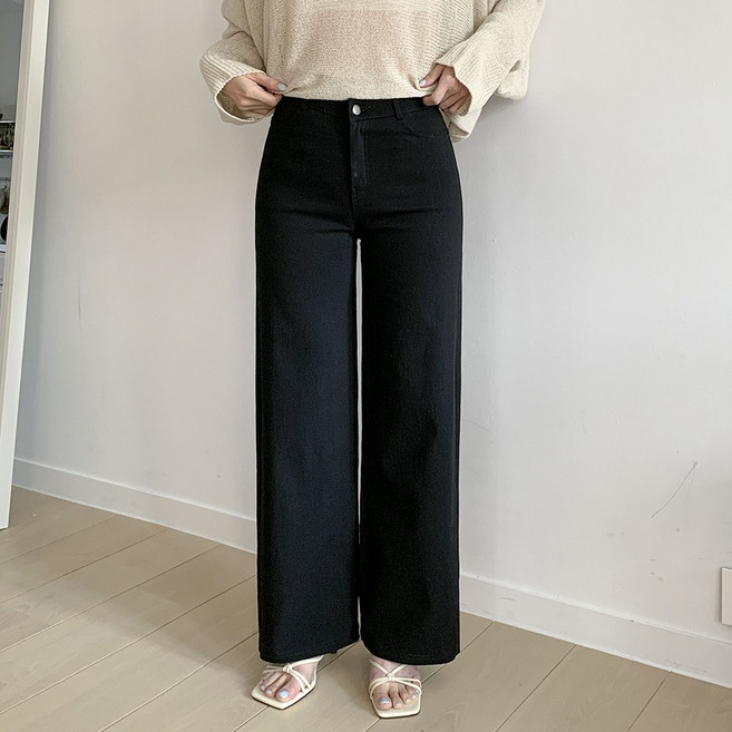 앤샵 [당일출고]여성용 튜린 베이직 스판 와이드 일자 팬츠 (3color)