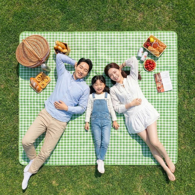 율샵 피크매트 피크닉 매트 돗자리 대형 두꺼운 방수 방습, 포레스트 그린