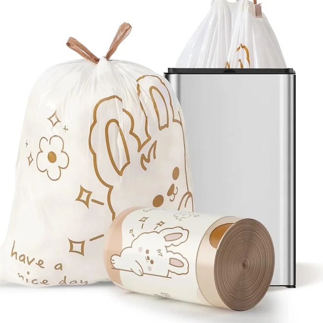 20개/1봉지 갈런 두꺼운 주방 쓰레기 봉투 끈 조절식 찢김 방지 일상 가정용 대형 휴대용, 02 1 bag, 01 20pcs 1bag