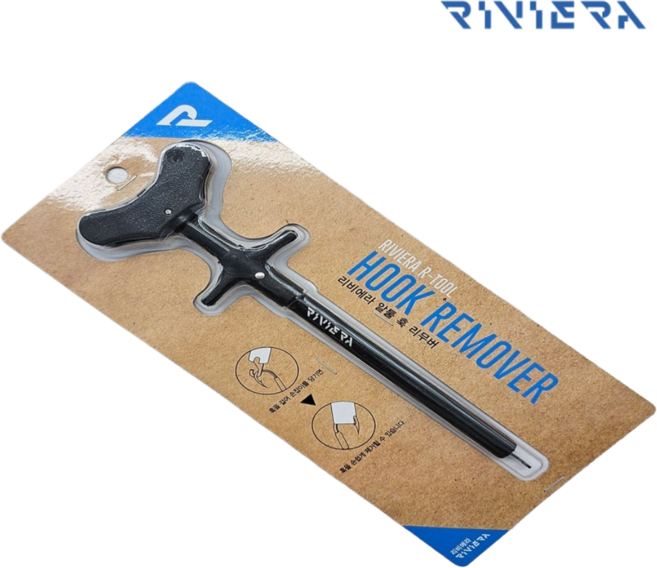 리비에라 원터치 낚시 바늘 빼기 훅 리무버 T형 안전 제거기, 블랙, 1개