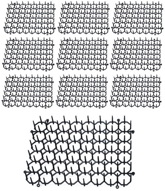 제로앤나인 비둘기 퇴치망 실내외 고양이 접근금지 매트 10개입, K12745 애완동물 접근방지 매트, 1세트, 블랙
