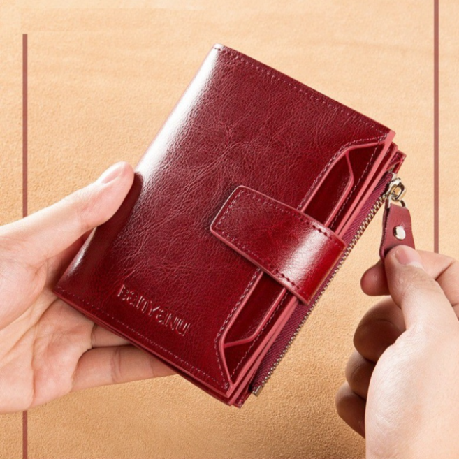 프리미엄 여성 심플 소가죽 반지갑 BYN-9003