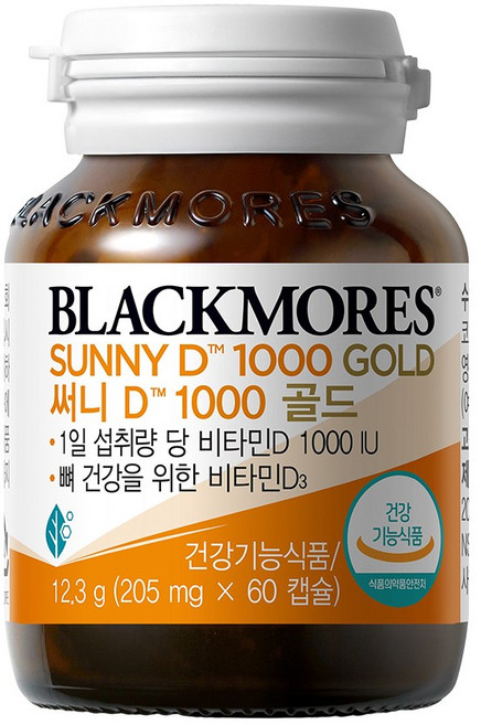 블랙모어스 써니 디 1000 골드 비타민D 12.3g, 60정, 1개