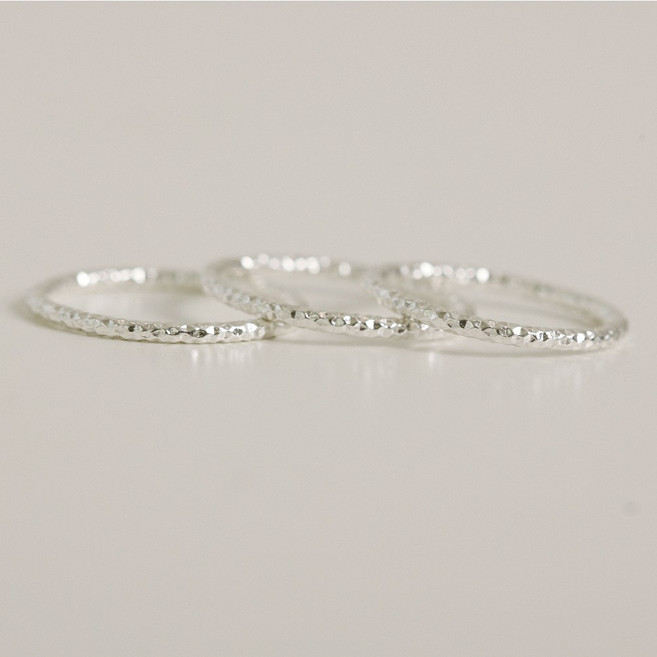 실버925 1+1+1 두꺼운 실반지 커팅 은반지 레이어드링 3개세트 국내제작