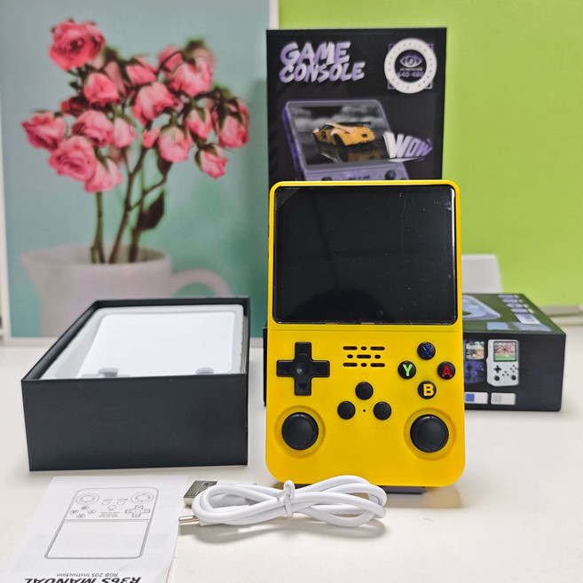 R36S 64GB 한글 팩 레트로마니아(기기 오락실 콘솔 게임기 레트로 미), F. 노란색