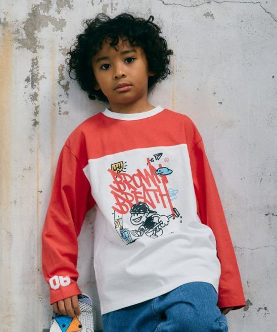 브라운브레스 KIDS brownbreathkids KIDS TAG COLOR BLOCK LONGSLEEVE - RED