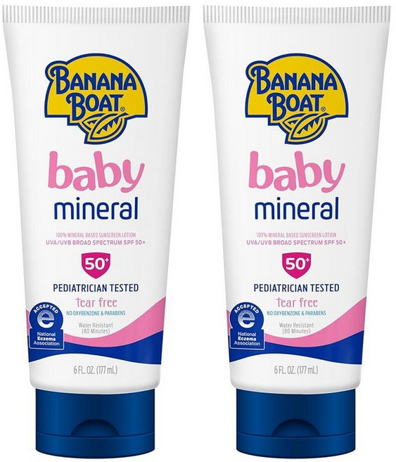 바나나보트 심플리 프로텍트 SPF50+ 베이비 선크림 177ml 2팩 145460, 6 Fl Oz (Pack of 2)