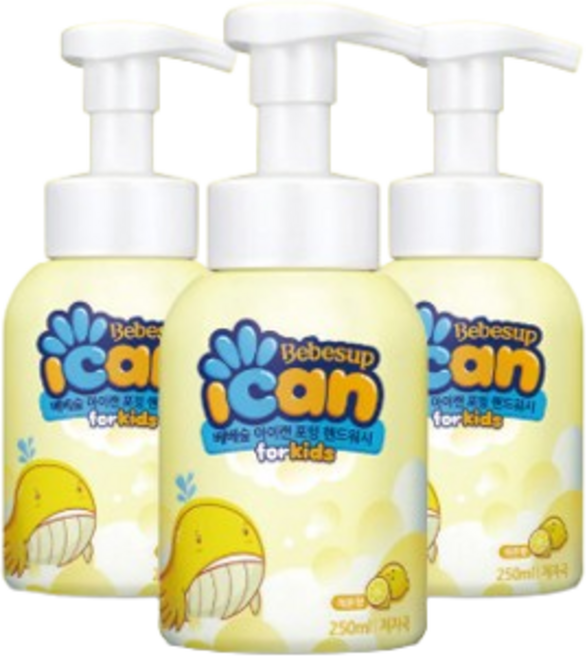 포밍 핸드워시 레몬향 용기 3통, 250ml, 9개