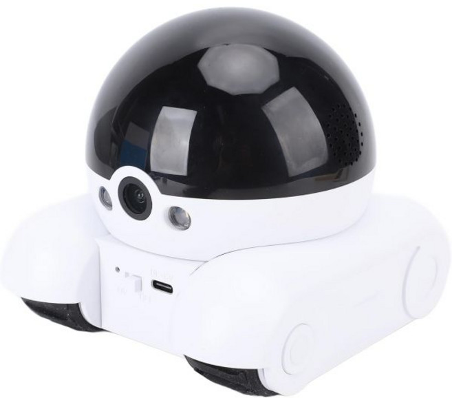 포미야 로봇 카메라 온 휠 2MP 1080P 듀얼 렌즈 회전식 이동식 애완동물 전화 앱 양방향 대화 동작 감지 5200mAh 배터리 반려견용 WiFi 실내 보안