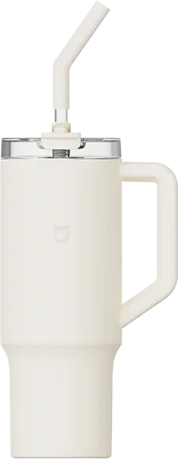 샤오미 미지아 1L 빨대컵 스테인리스 스틸 내부 실리콘 트라이탄 6시간 보온 휴대용 스포츠 물병, 04 하얀색