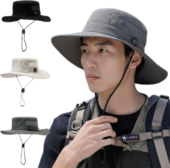 단비상자 등산모자 메쉬 챙넓은 버킷햇 벙거지 낚시 사파리 모자, 그레이