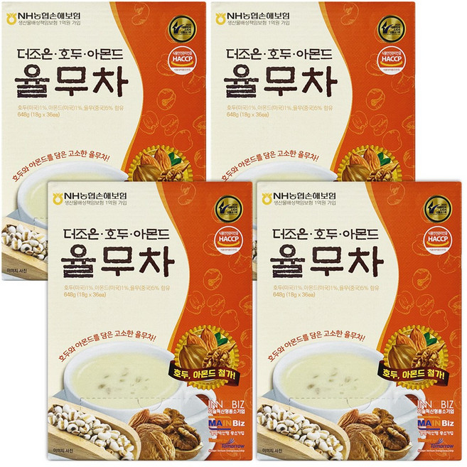 더조은 호두 아몬드 율무차 식사대용 선식 스틱, 4개, 36개입, 18g