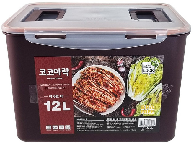 진공 코코아락 밀폐용기 직6호 대, 12L, 1개