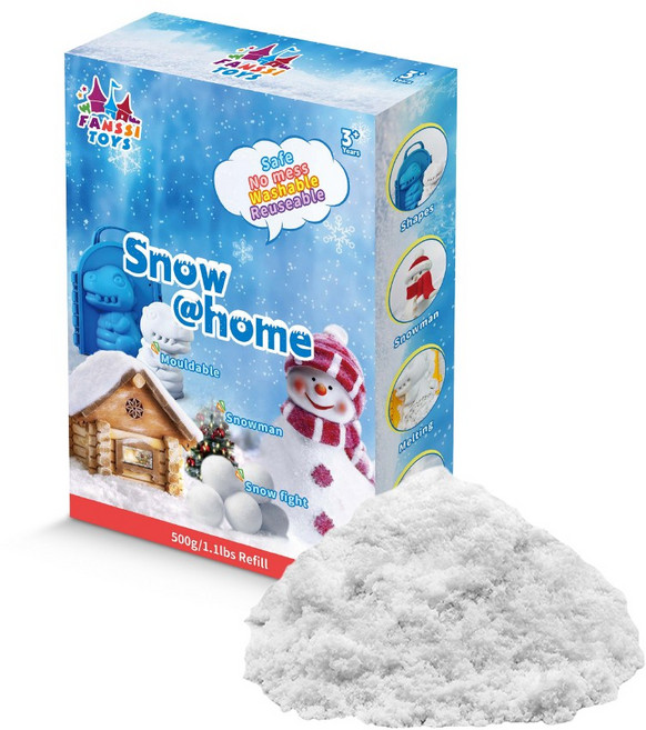 미미모지 샌드 스노우 전용 리필 모래 추가 구성, 1개, 500g, 화이트