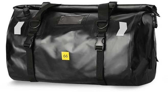 防水機車馱包 黑黃雙色 40L/66L, PVC防水-黑款66L, 黑款