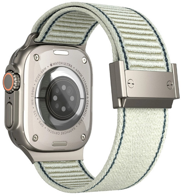 BuGeum 애플워치 호환 고밀도 나일론 스포츠 49mm 46mm 45mm 44mm 42mm 41mm 40mm, 1개, 베이지