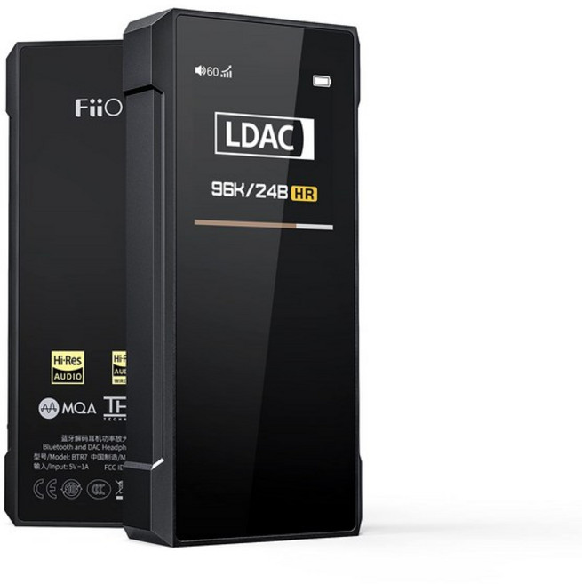 DAC앰프 헤드폰 엠프 FiiO BTR7 MQA USB DAC DSD256 QCC5124 블루투스 5.1 앰프 더블 THX AAA28 3.5mm 4.4mm 출력, 옵션01) Standard Black