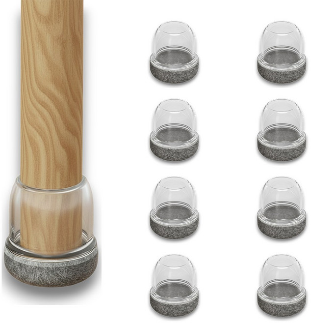 네스팅플레이스 소음방지 의자 발커버 원형 세트, 8개, 그레이