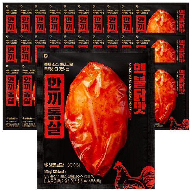 한끼통살 통살 닭가슴살 핵불닭맛 30개입, 100g, 30개