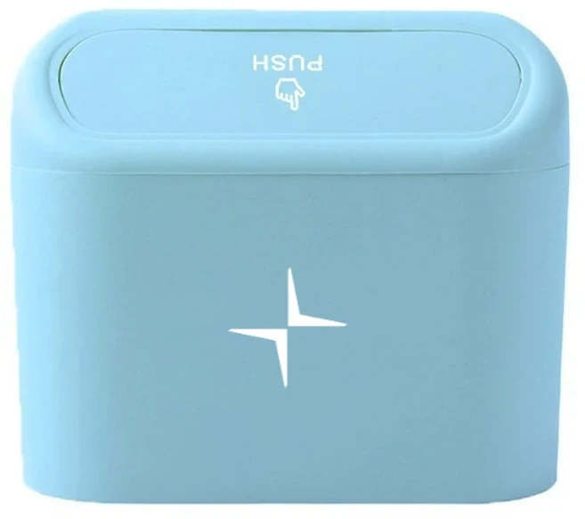 1PCS 휴대용 차량 쓰레기통 미니 차량용 휴지통 ABS 폴스타 2 4/3 자동차 내부 액세서리, blue ABS, with logo, 1개