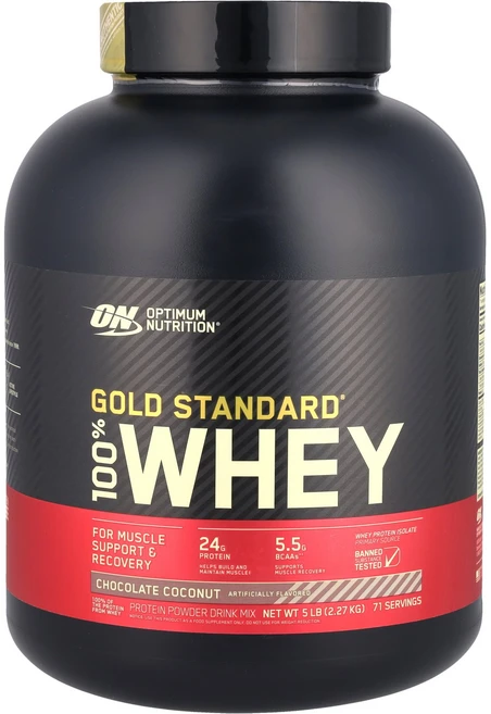 옵티멈 뉴트리션 Optimum Nutrition Gold Standard® 100% Whey Chocolate Coconut 5 lb 2.27 kg, 2267 g, 1개 - 쿠팡