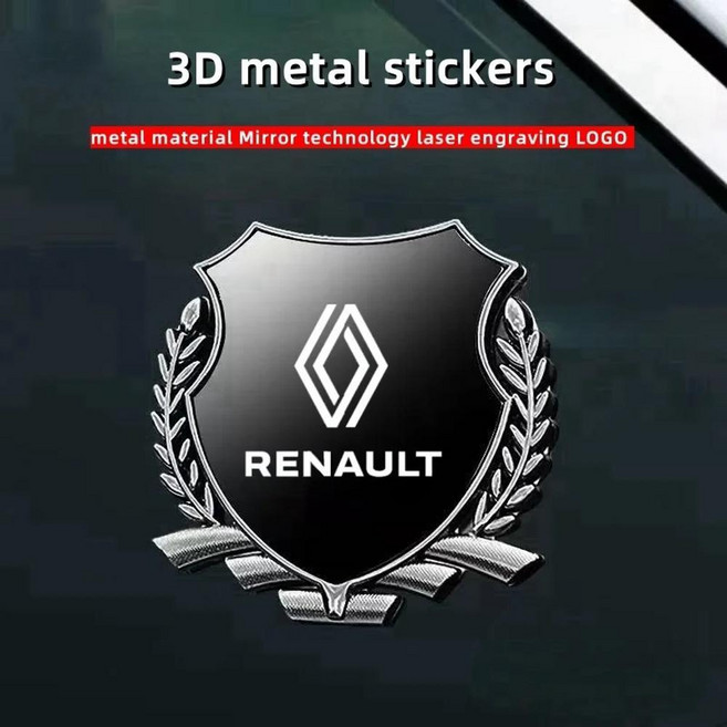 클리오 메간 트래픽 캡처 마스터 로건 캉구 더스터 스포츠용 메탈 자동차 트렁크 윈도우 사이드 엠블럼 배지 데칼 스티커, 1개, 색상 이름: 2. Black