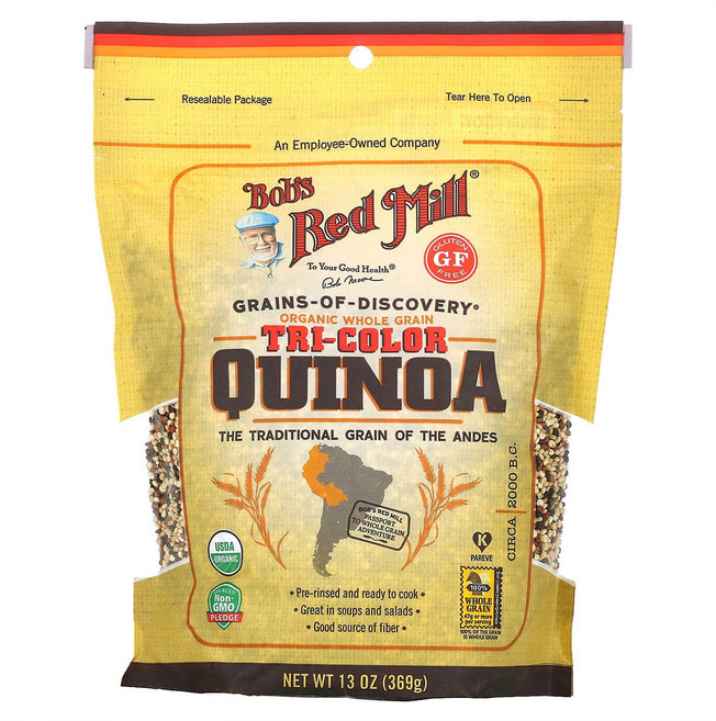 (2팩) 밥스레드밀 퀴노아 트라이컬러 369g, 2개